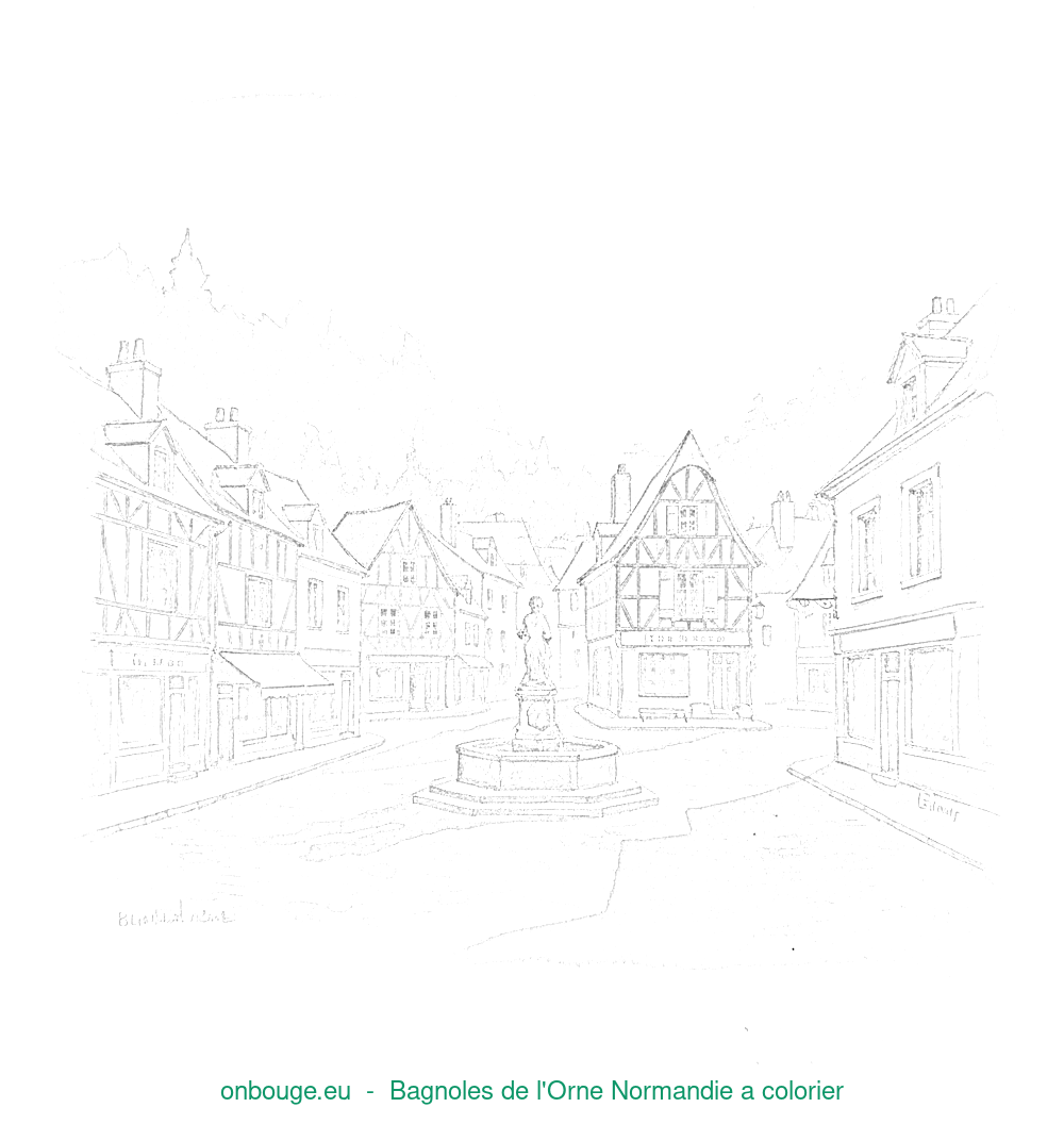 Coloriage de Bagnoles de l'Orne Normandie