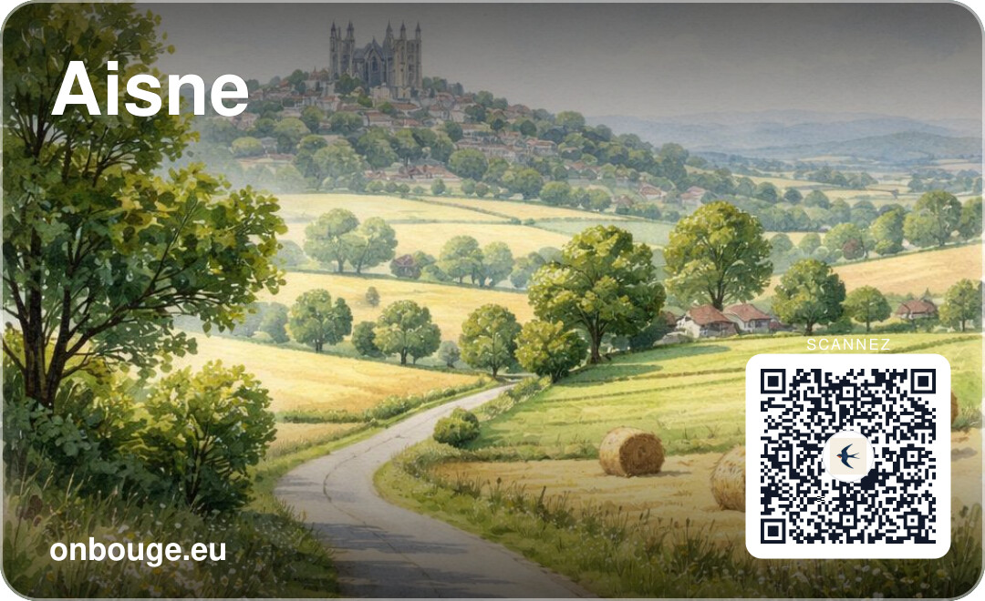 Aquarelle Aisne — carte OnBouge avec QR