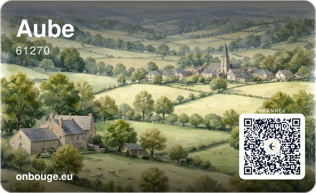 Aquarelle Aube — carte OnBouge avec QR