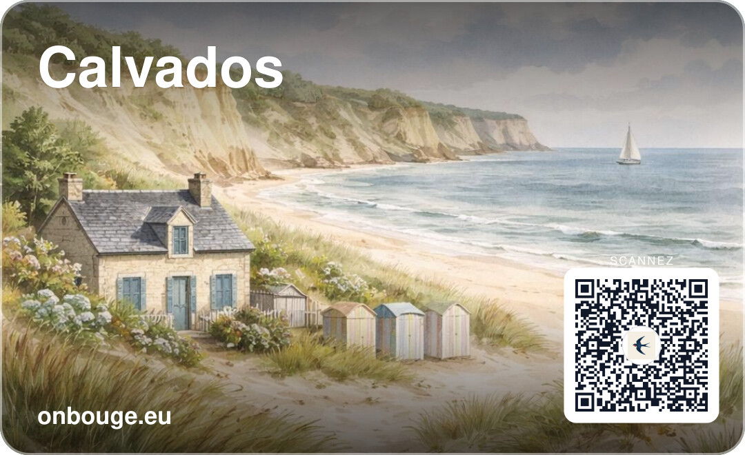 Aquarelle Calvados — carte OnBouge avec QR