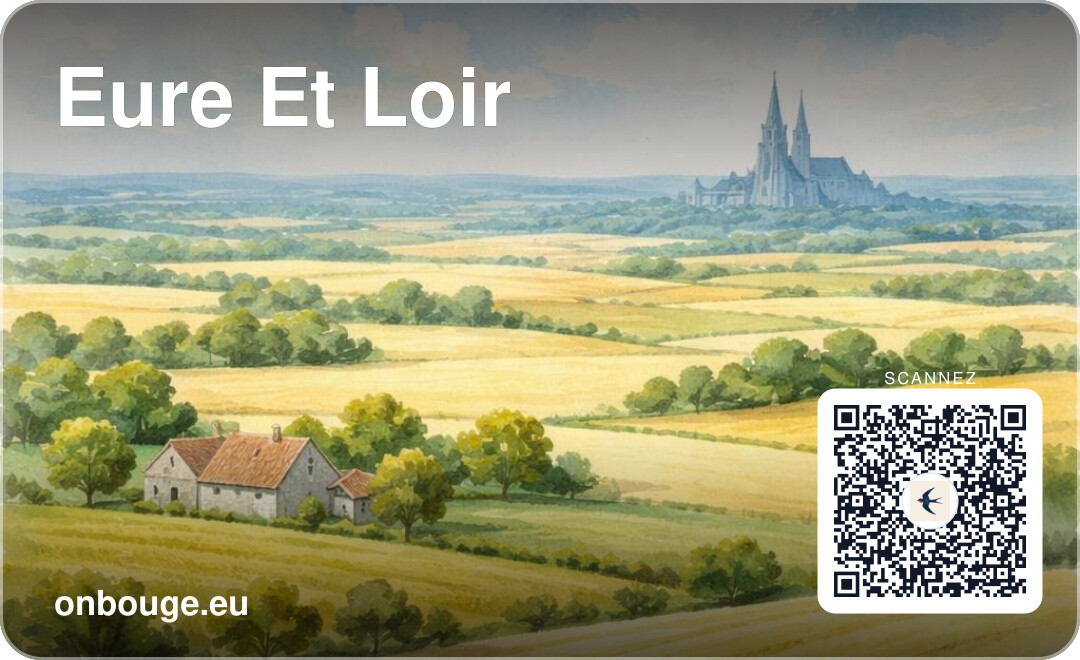 Aquarelle d'Eure-et-Loir — carte OnBouge avec QR