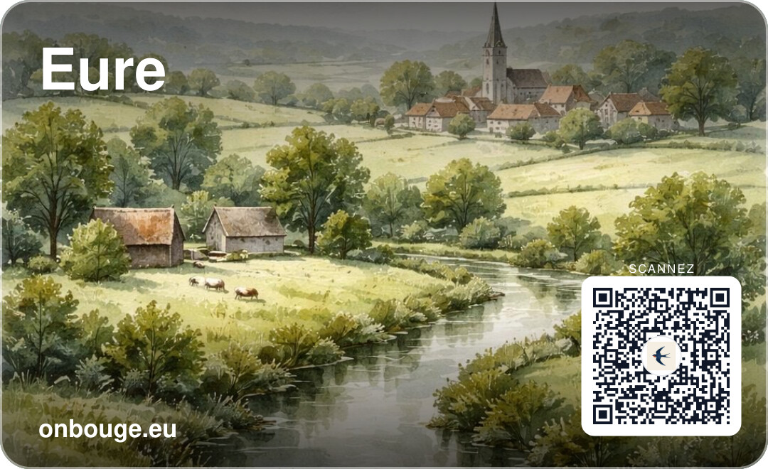 Aquarelle l'Eure — carte OnBouge avec QR