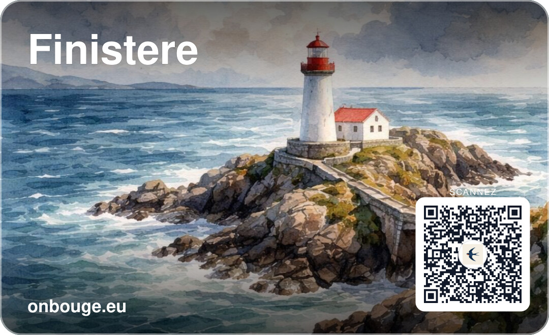 Aquarelle Finistère — carte OnBouge avec QR