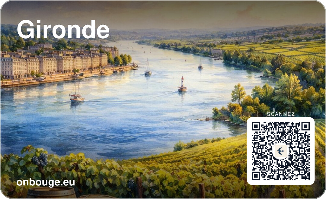Aquarelle Gironde — carte OnBouge avec QR