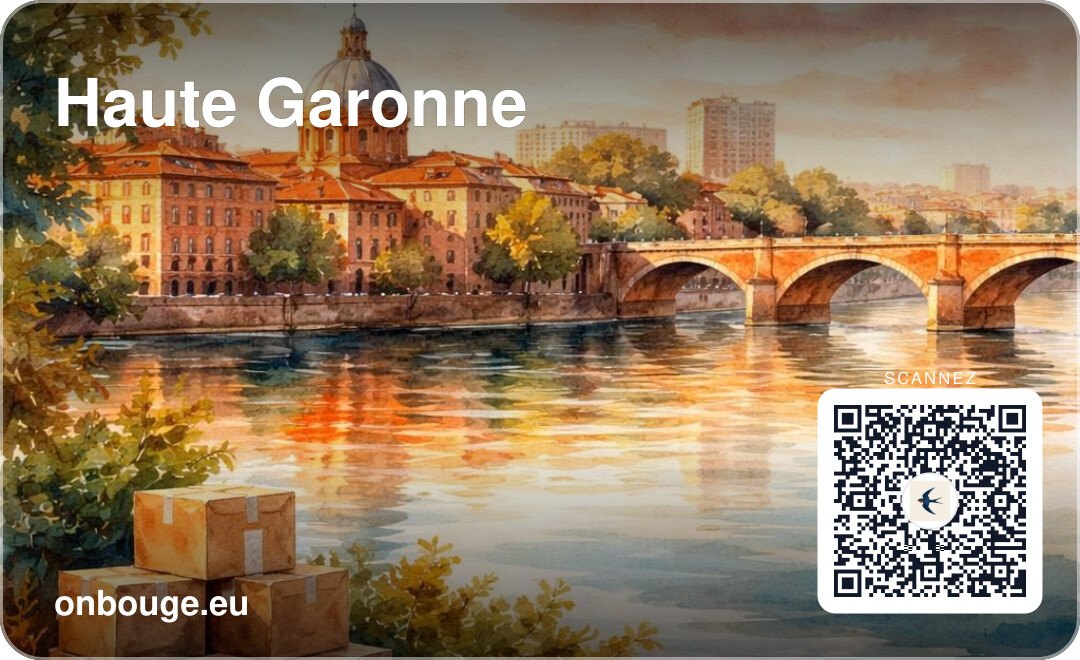Aquarelle Haute-Garonne — carte OnBouge avec QR