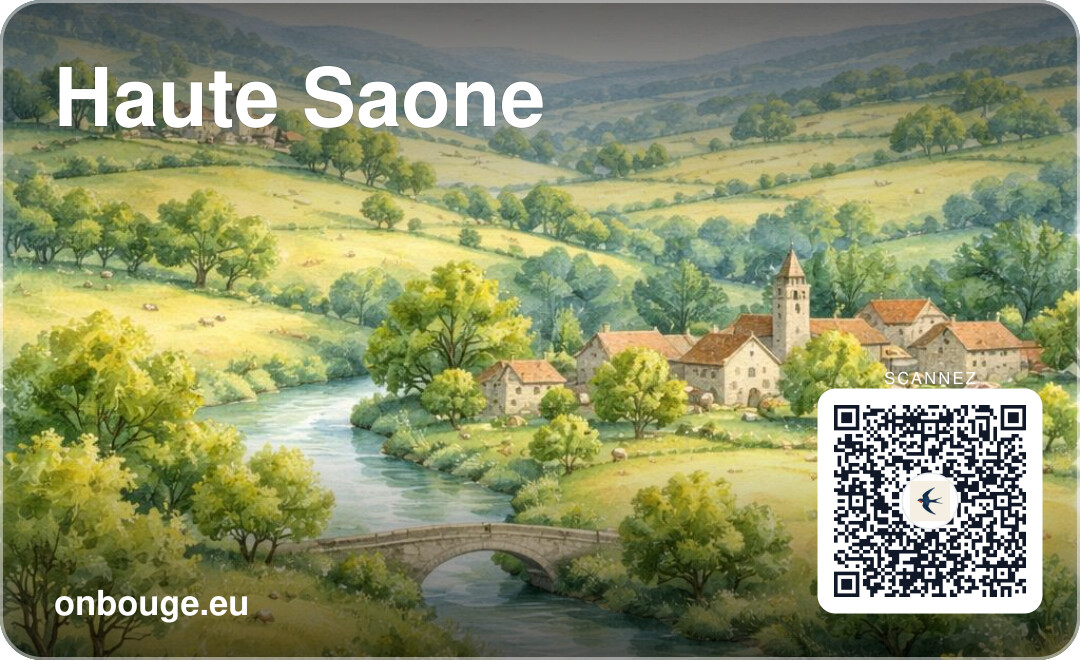 Aquarelle Haute-Saône — carte OnBouge avec QR