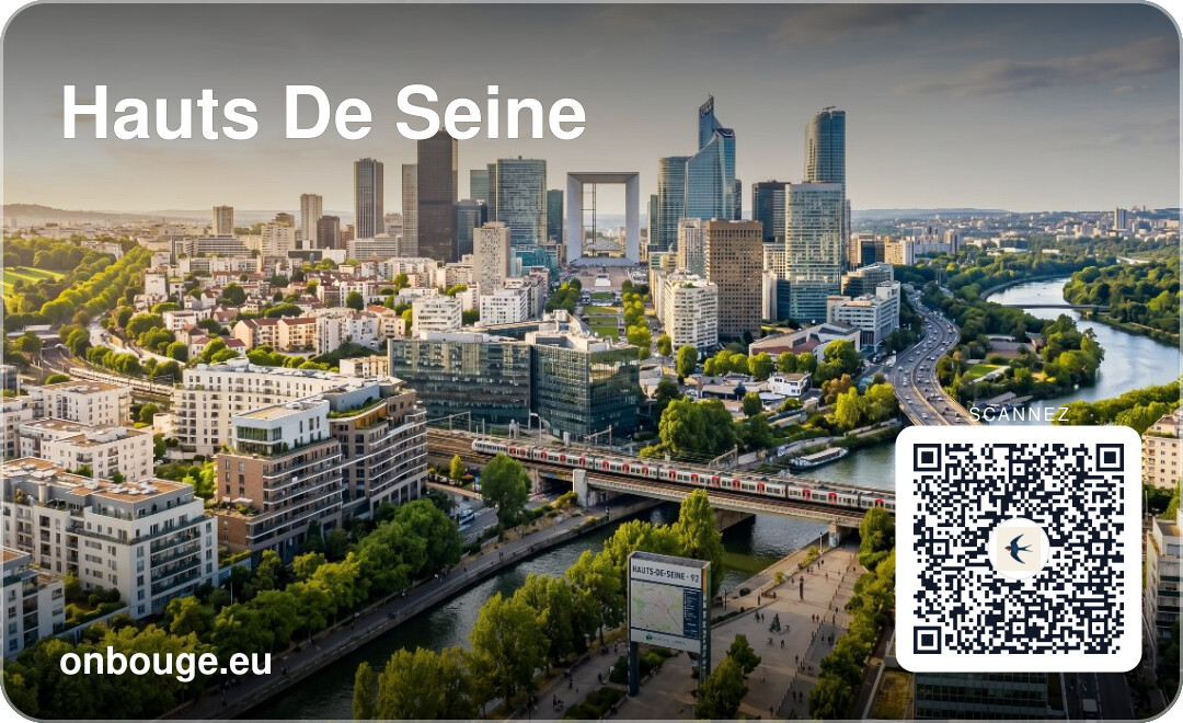 Aquarelle Hauts-de-Seine — carte OnBouge avec QR