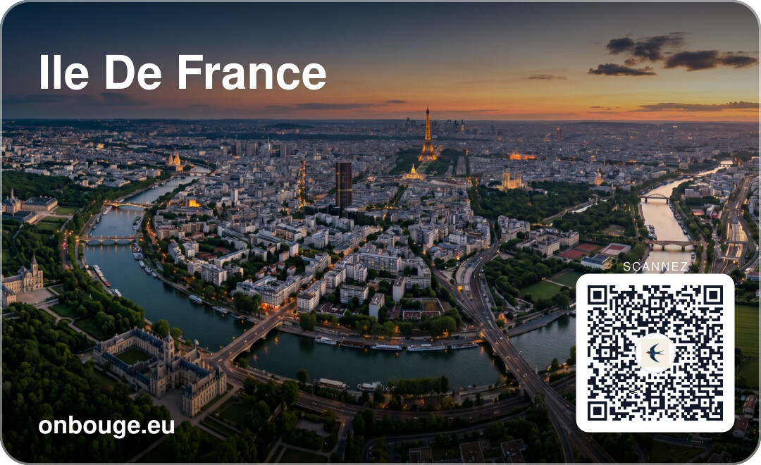 Aquarelle Île-de-France — carte OnBouge avec QR