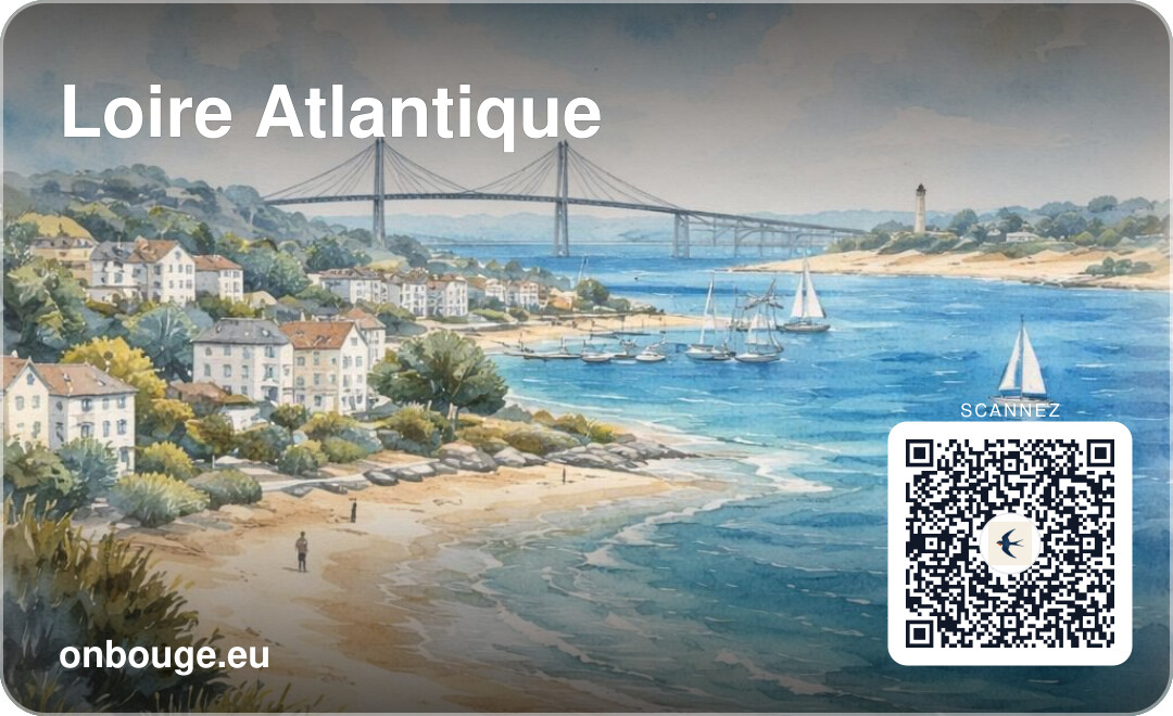 Aquarelle Loire-Atlantique — carte OnBouge avec QR