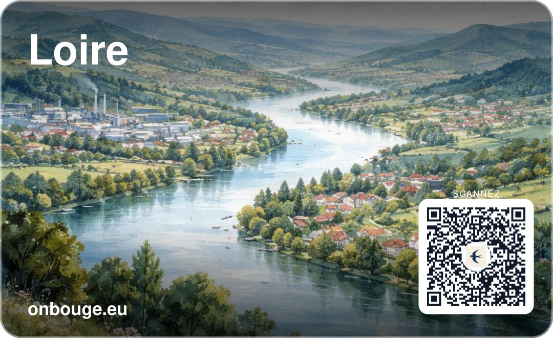 Aquarelle Loire — carte OnBouge avec QR