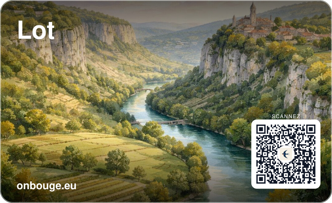 Aquarelle Lot — carte OnBouge avec QR