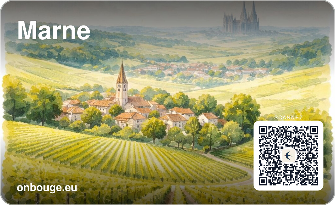 Aquarelle Marne — carte OnBouge avec QR