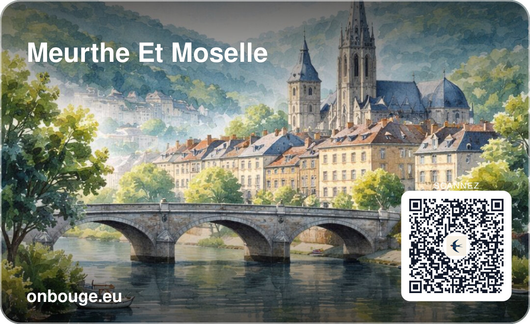 Aquarelle Meurthe-et-Moselle — carte OnBouge avec QR