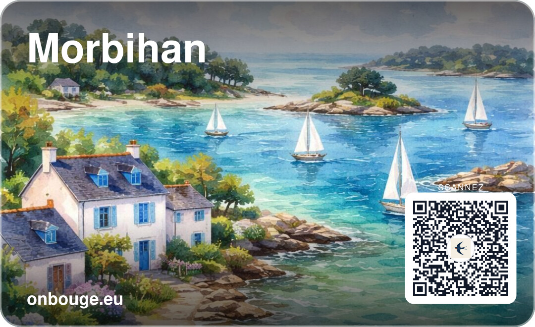 Aquarelle Morbihan — carte OnBouge avec QR