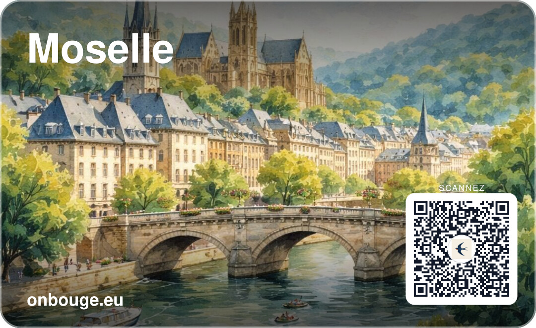 Aquarelle Moselle — carte OnBouge avec QR