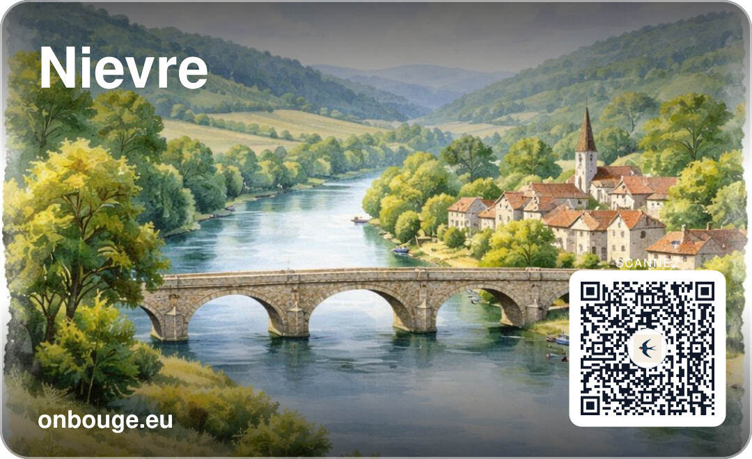 Aquarelle Nièvre — carte OnBouge avec QR