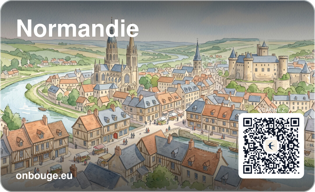 Aquarelle Normandie — carte OnBouge avec QR