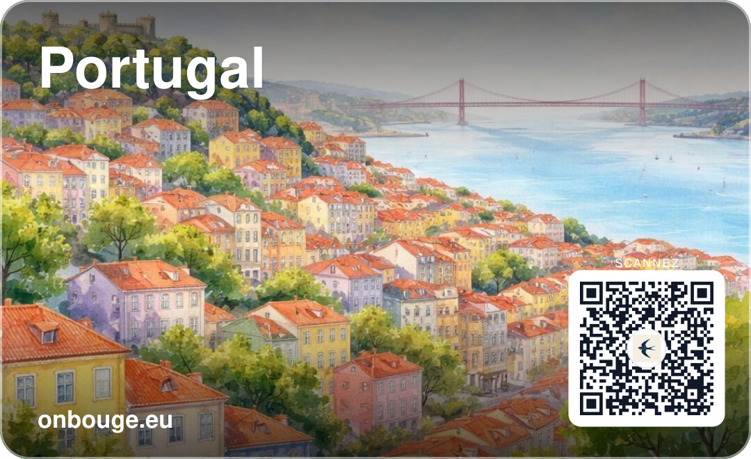 Aguarela de Portugal — carte OnBouge avec QR