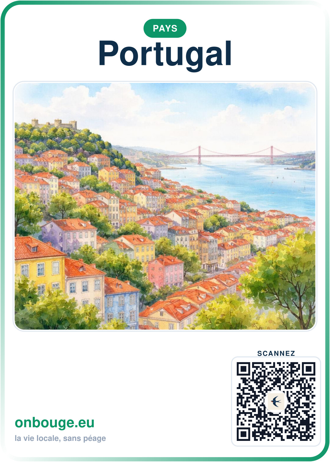 Portugal — carte OnBouge avec QR