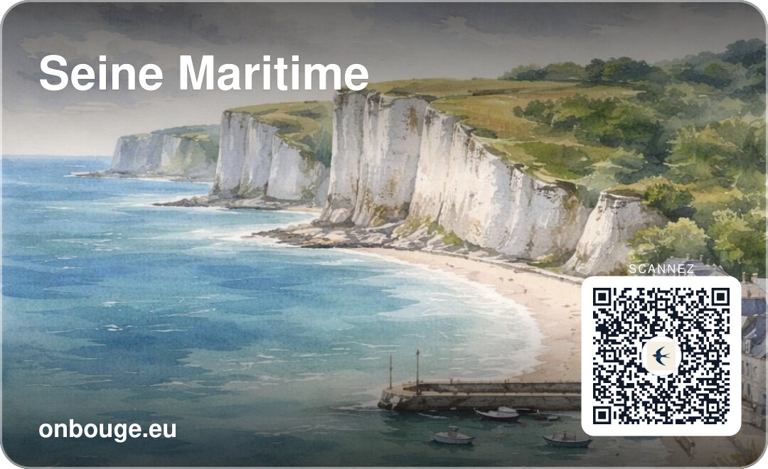 Aquarelle la Seine-Maritime — carte OnBouge avec QR