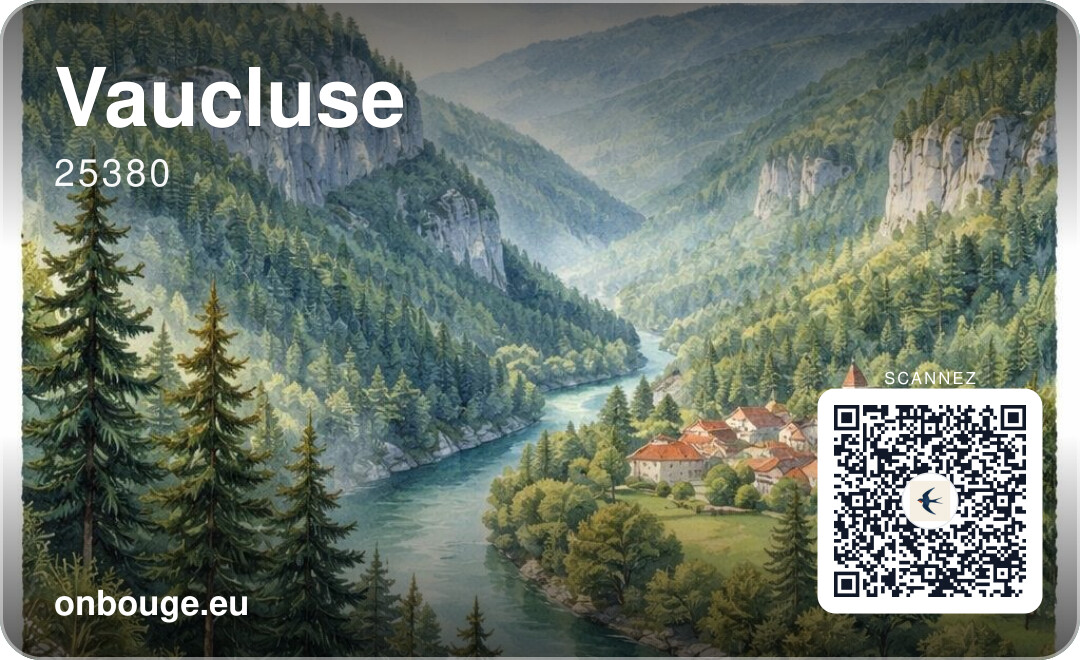 Aquarelle Vaucluse — carte OnBouge avec QR