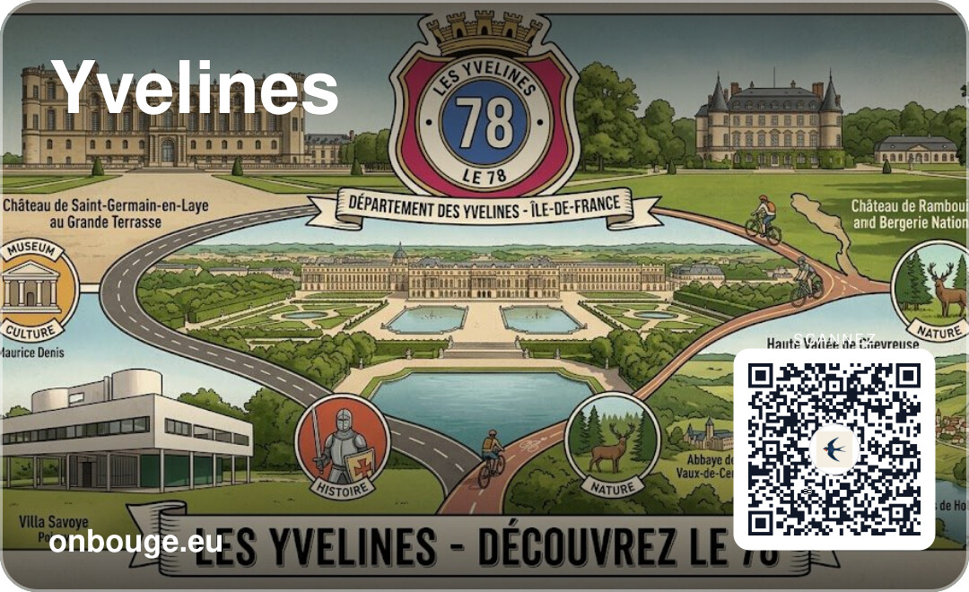 Aquarelle Yvelines — carte OnBouge avec QR