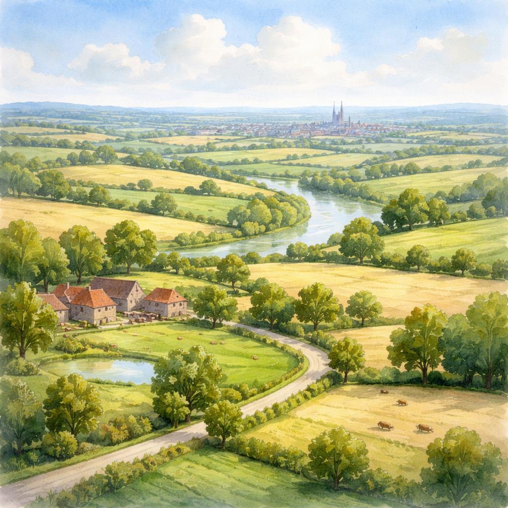 Sarthe — illustration départementale (aquarelle de la ville à venir)