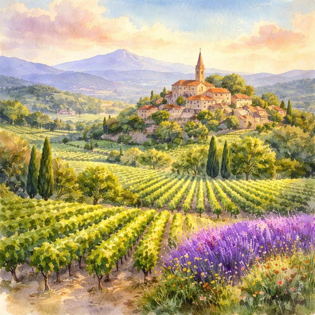 Aquarelle Vaucluse