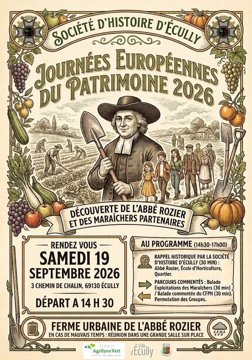 Journées Européennes du Patrimoine 2026 - Découverte de l'Abbé Rozier et des Maraîchers Partenaires