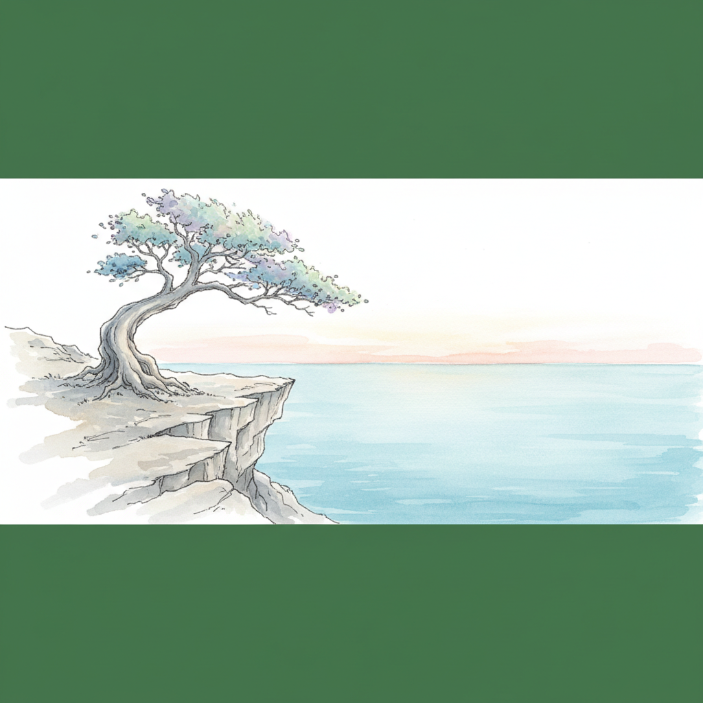Arbre Courbe Par Le Vent