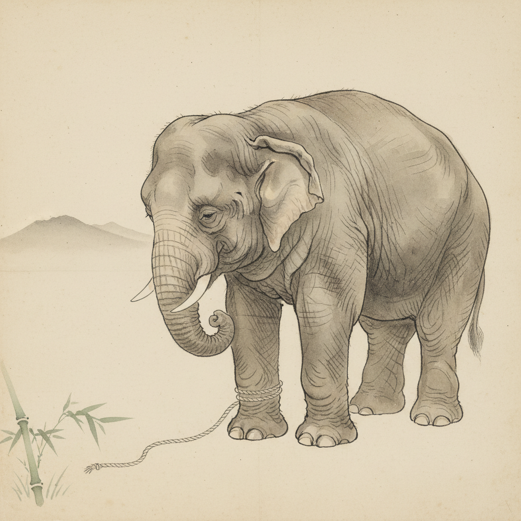 Elephant Et La Corde