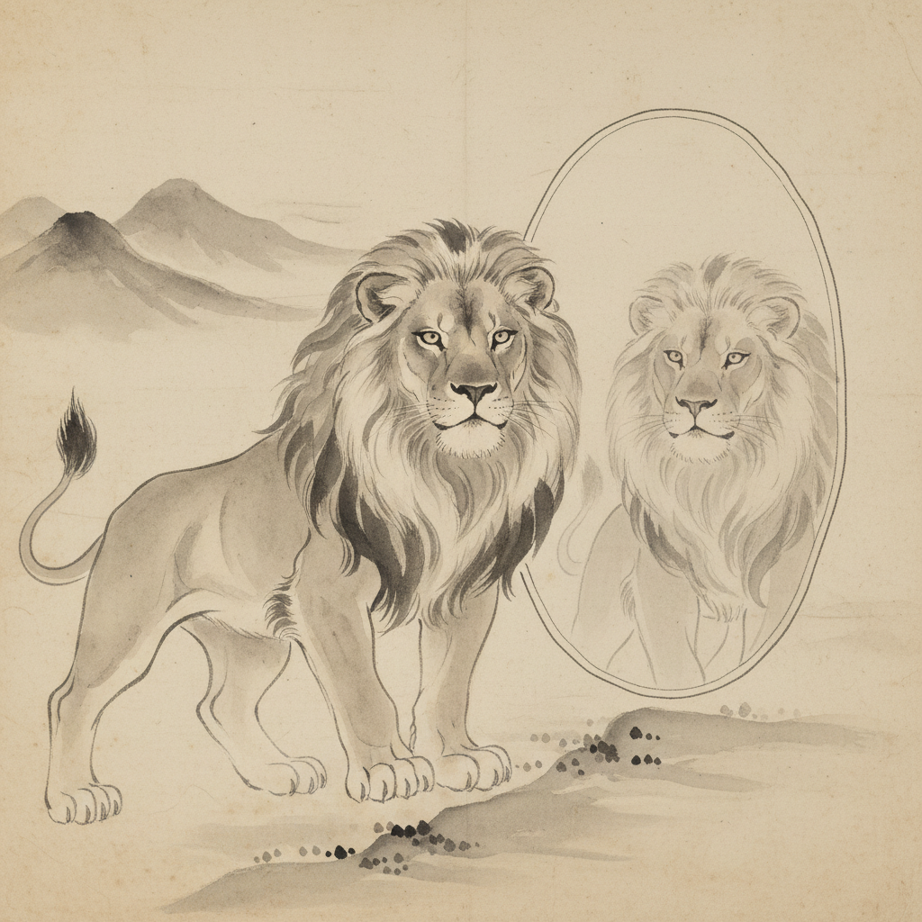 Lion Miroir