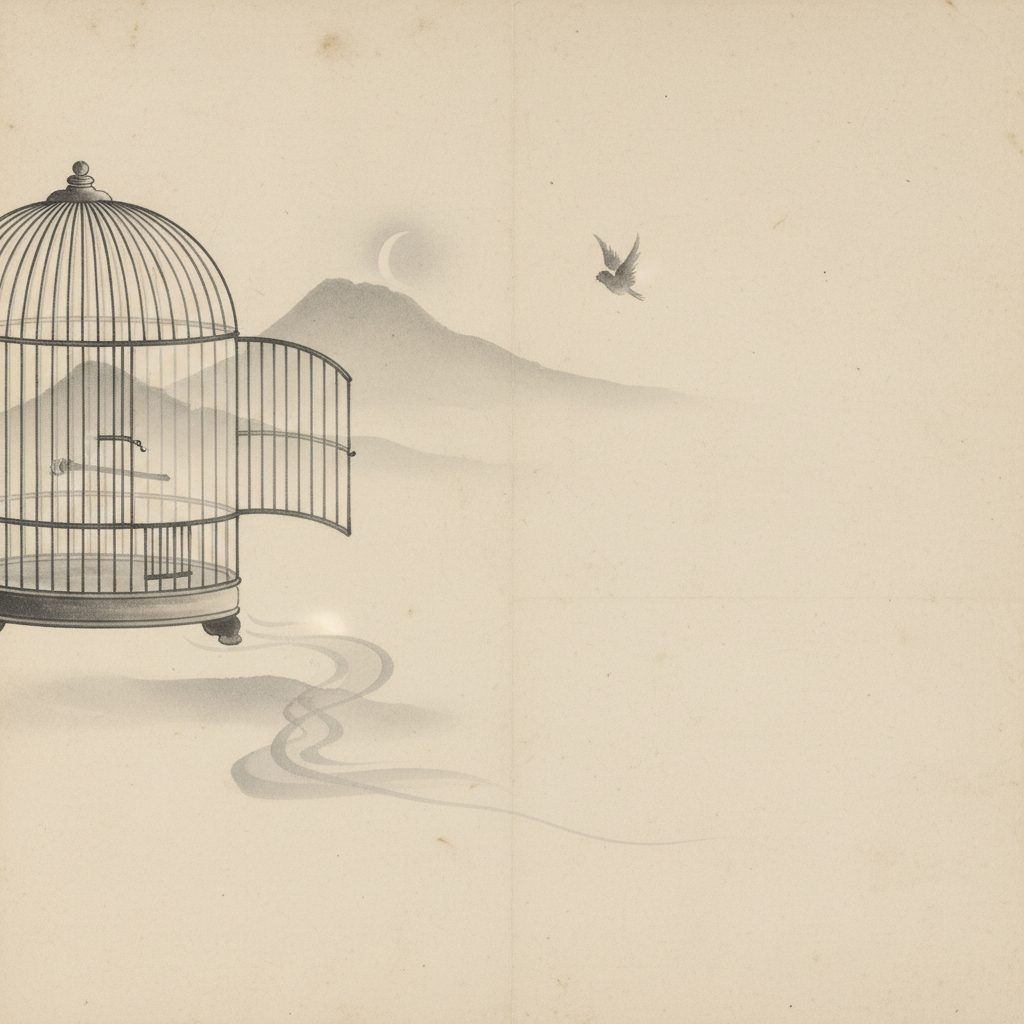 Oiseau Cage Ouverte 2