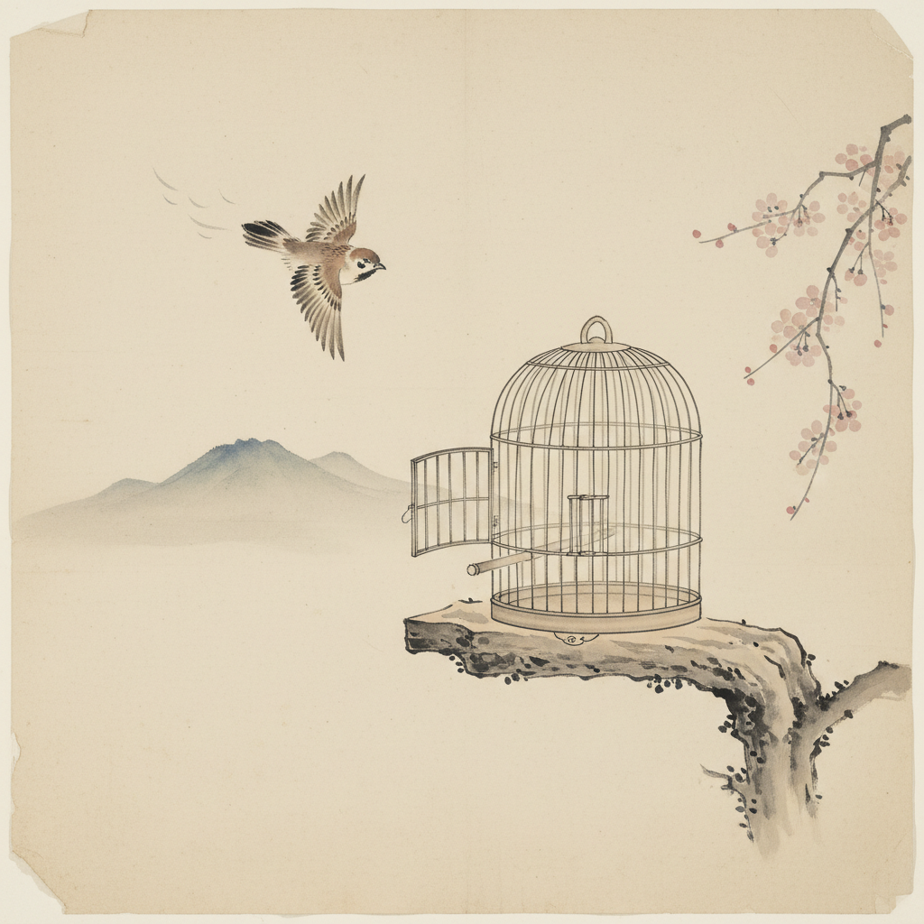 Oiseau Et La Cage Ouverte
