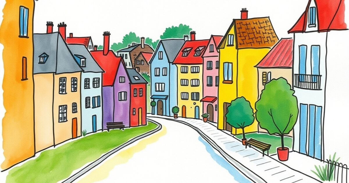 🎨 Courbevoie imaginada por uma criança
