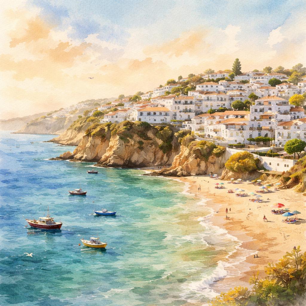 Albufeira — aquarelle — Portugal