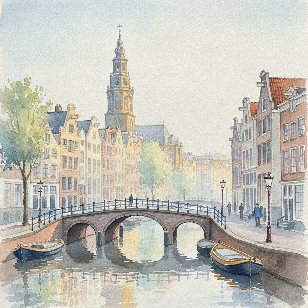 Amsterdam — acuarela — Países Bajos