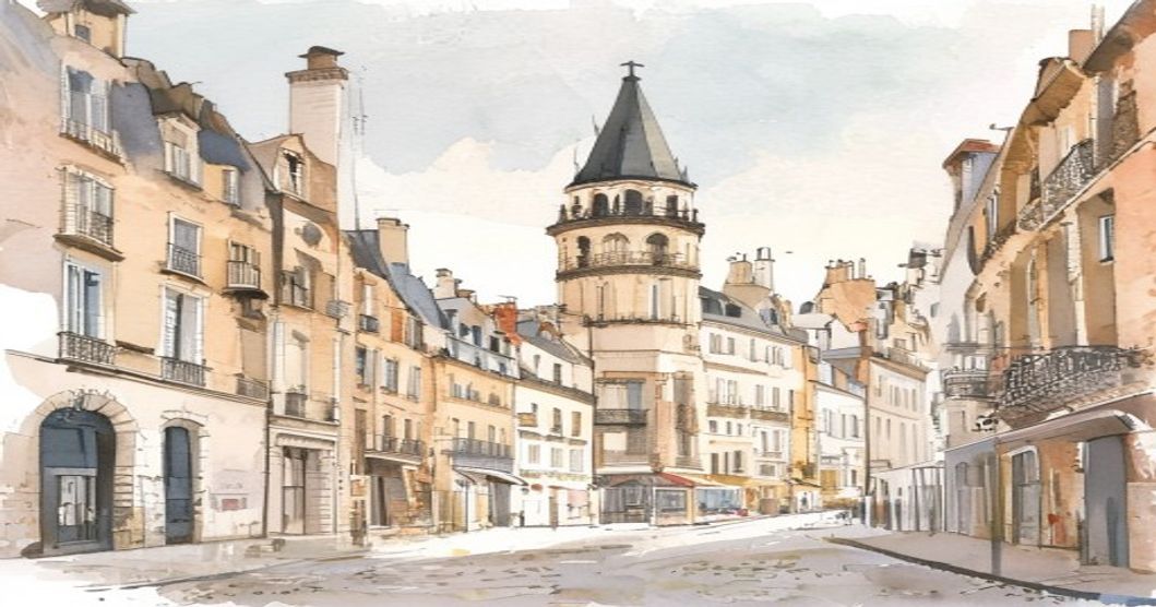 Avermes — aquarelle — France