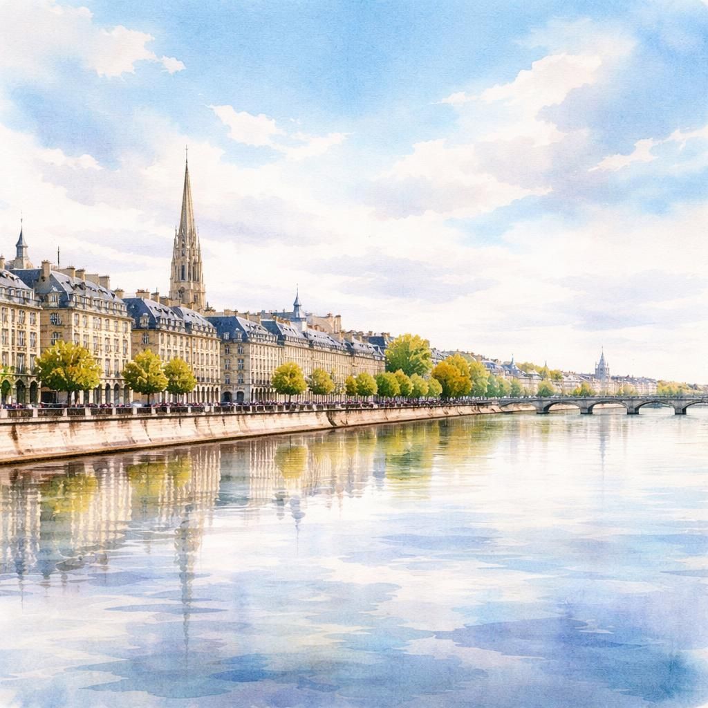 Bordeaux — aquarelle — France