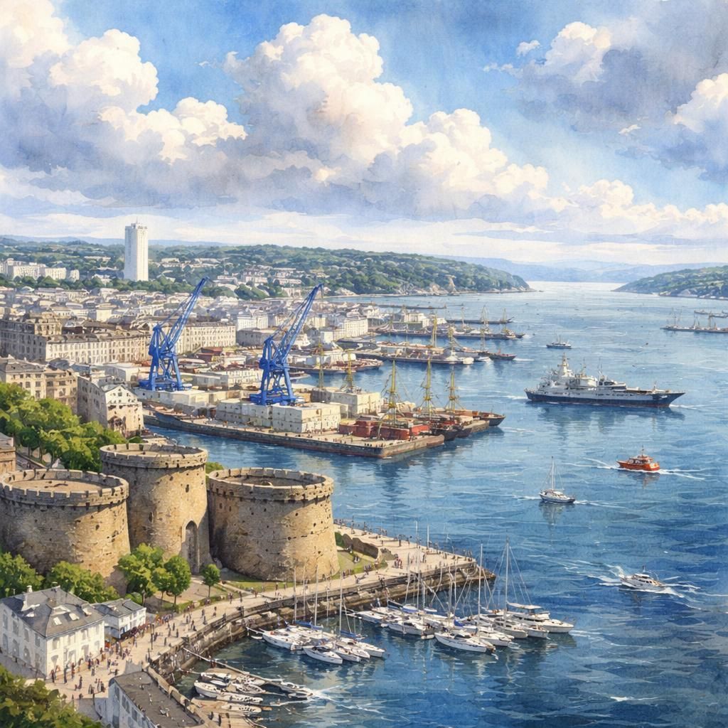 Brest — aquarelle — France