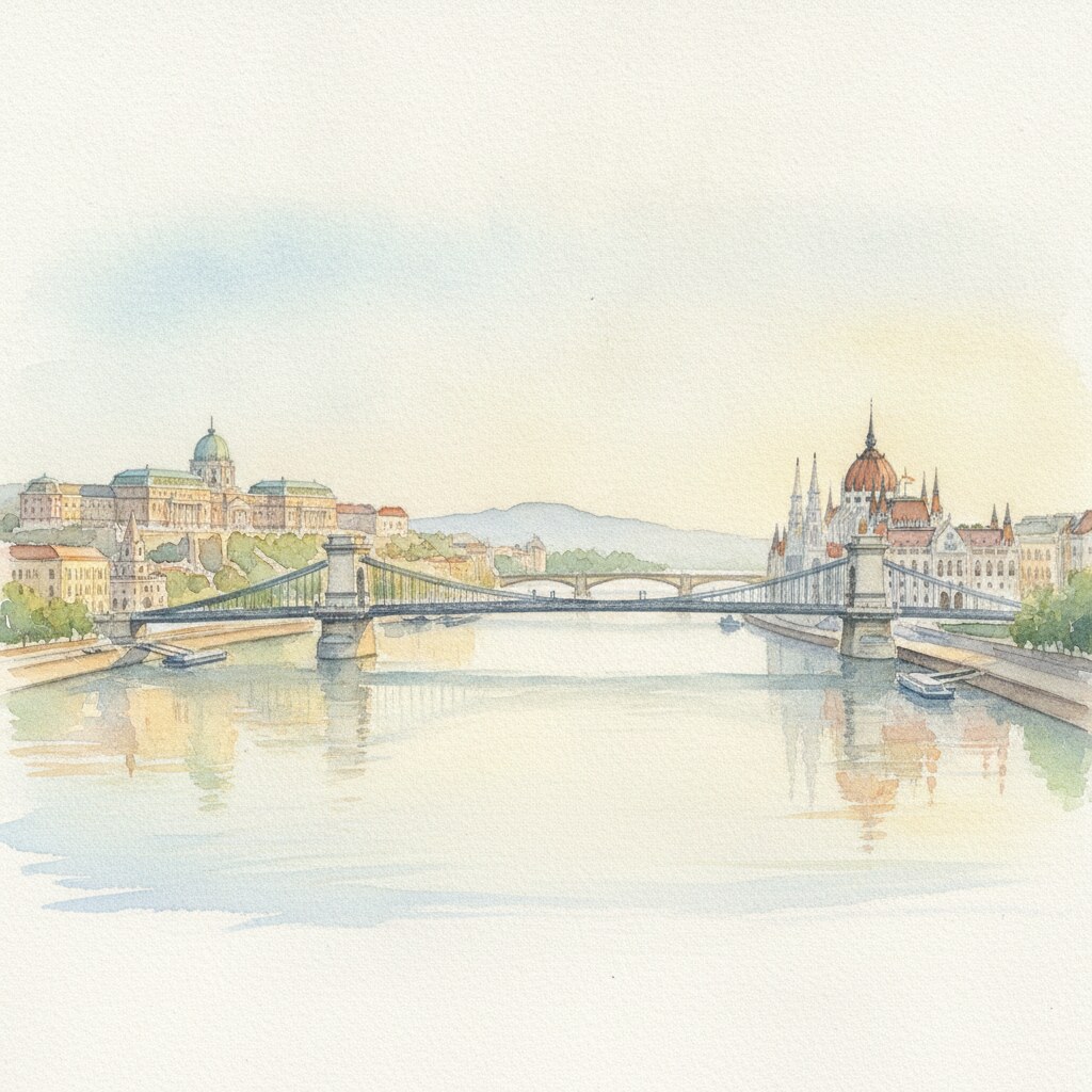 Budapest — aquarelle — Hongrie
