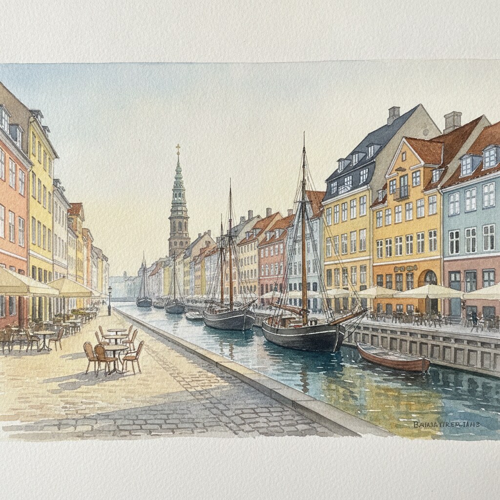 Copenhague — watercolour — Denmark