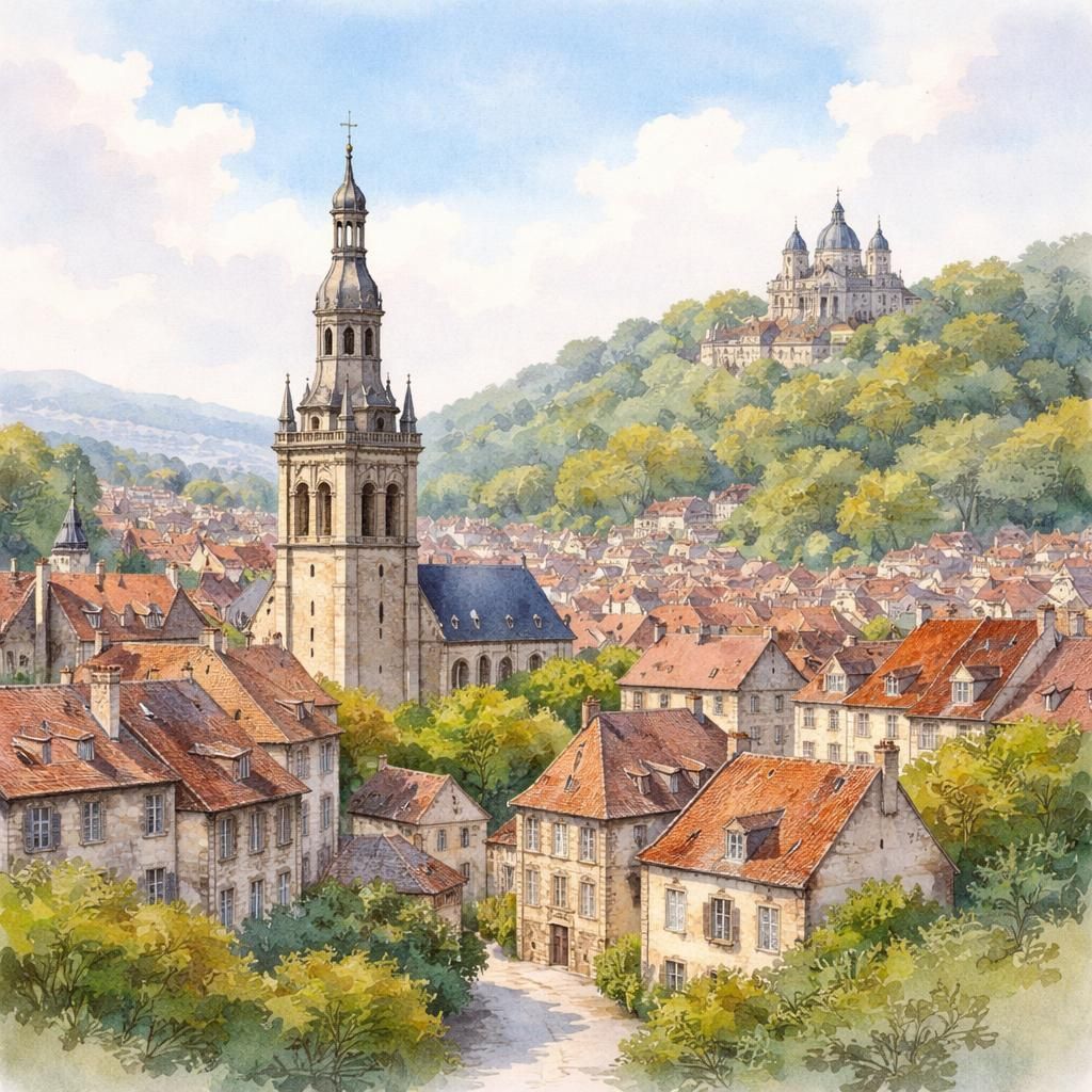 Dreux — aquarelle — France