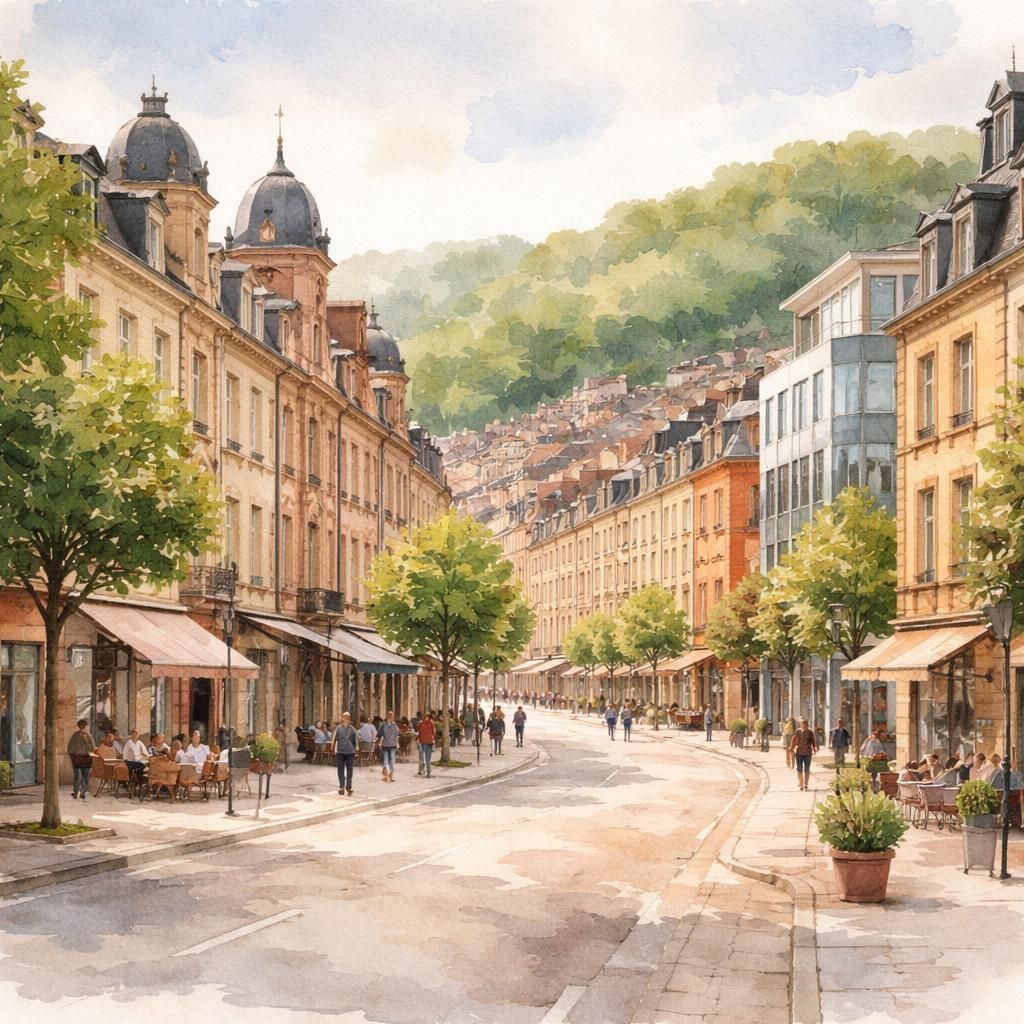 Aquarelle de Esch-sur-Alzette
