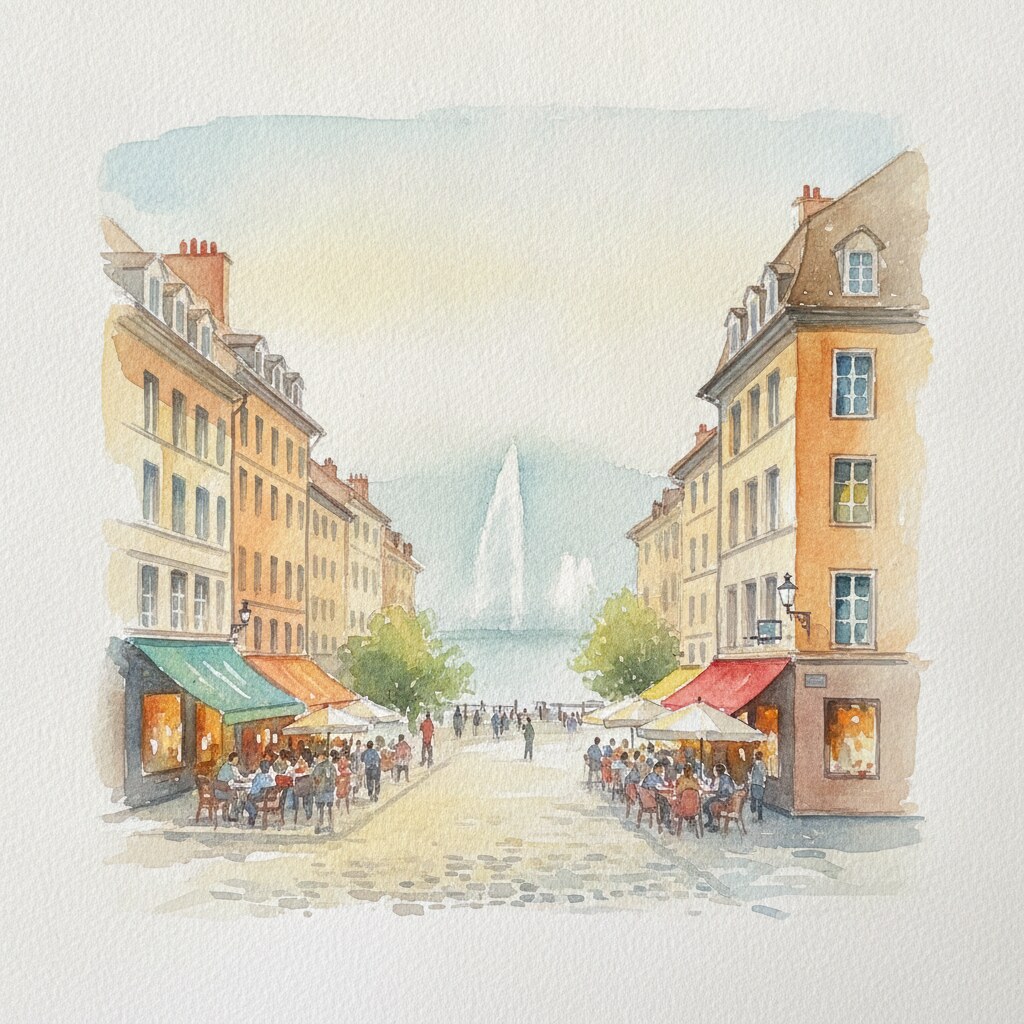 Genève — aquarelle — Suisse