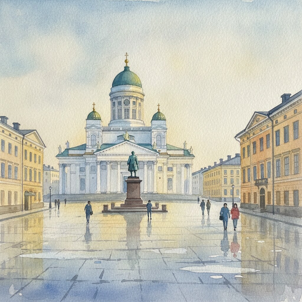 Helsinki — aquarelle — Finlande