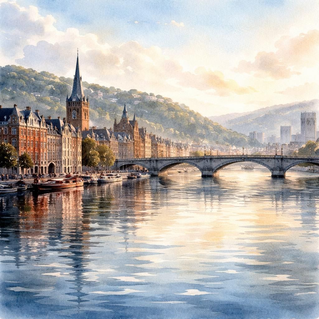 Liège — aquarelle — Belgique