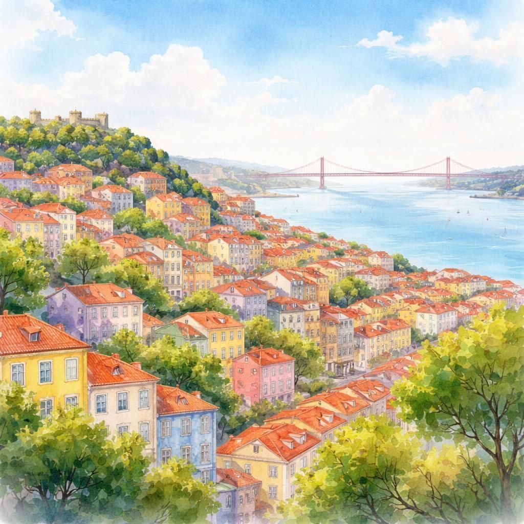 Lisboa — aquarelle — Portugal