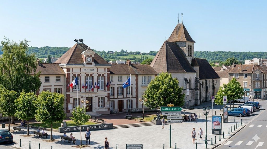 Mantes-la-Ville — aquarelle — France