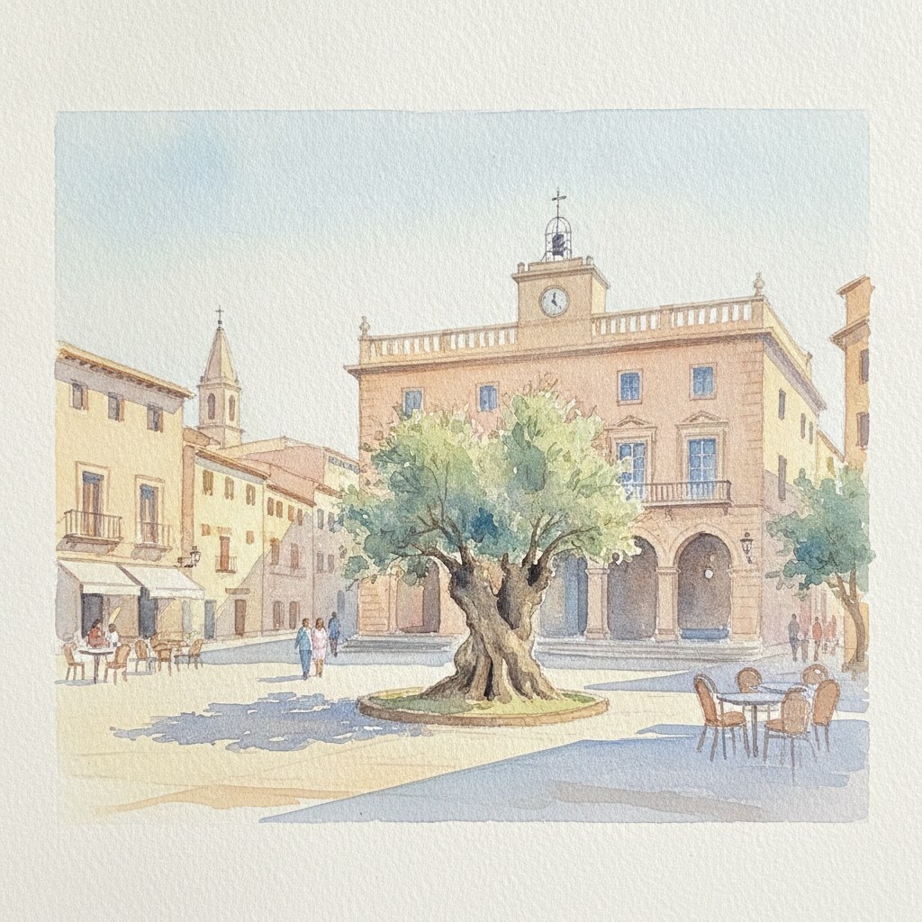 Palma de Majorque — acuarela — España